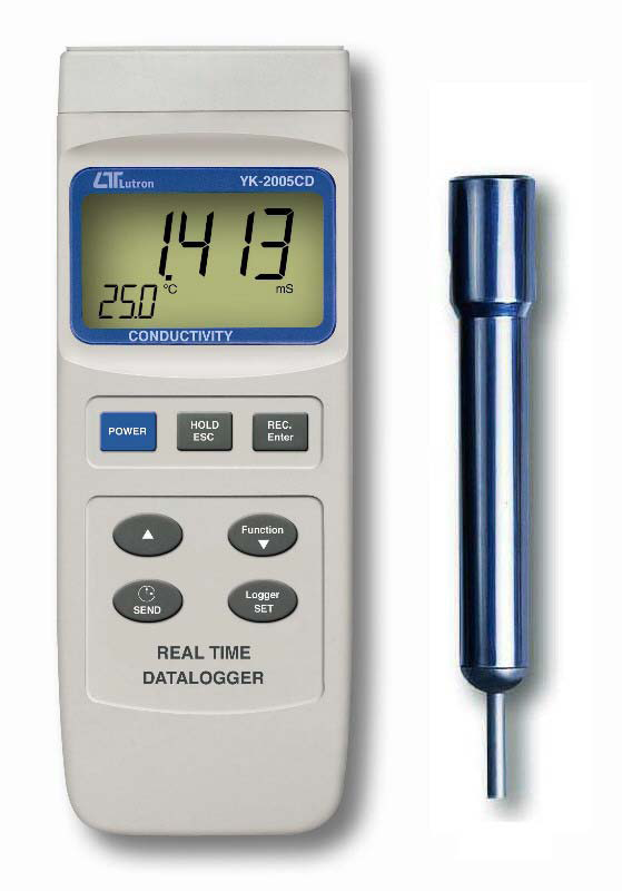 YK-2005CD (CONDUCTIVITY METER, REAL TIME DATA LOGGER, 4 RANGES, ATC, RS-232/USB)