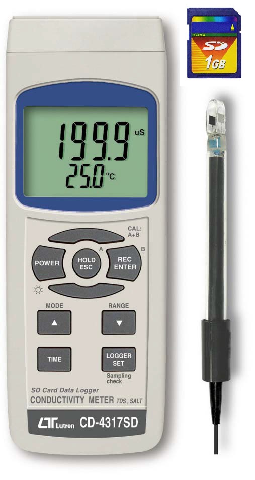 YK-2014CD (CONDUCTIVITY METER, 4 RANGES, ATCM PT GLASS ELECTRODE, FOR LOW CONDUCTIVITY, RS-232/USB)